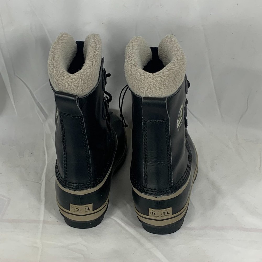 Sorel Yoot Pac Black Leather Rubber Waterproof Winter Boots Yth Sz 5 NY1880-013 - Picture 6 of 6